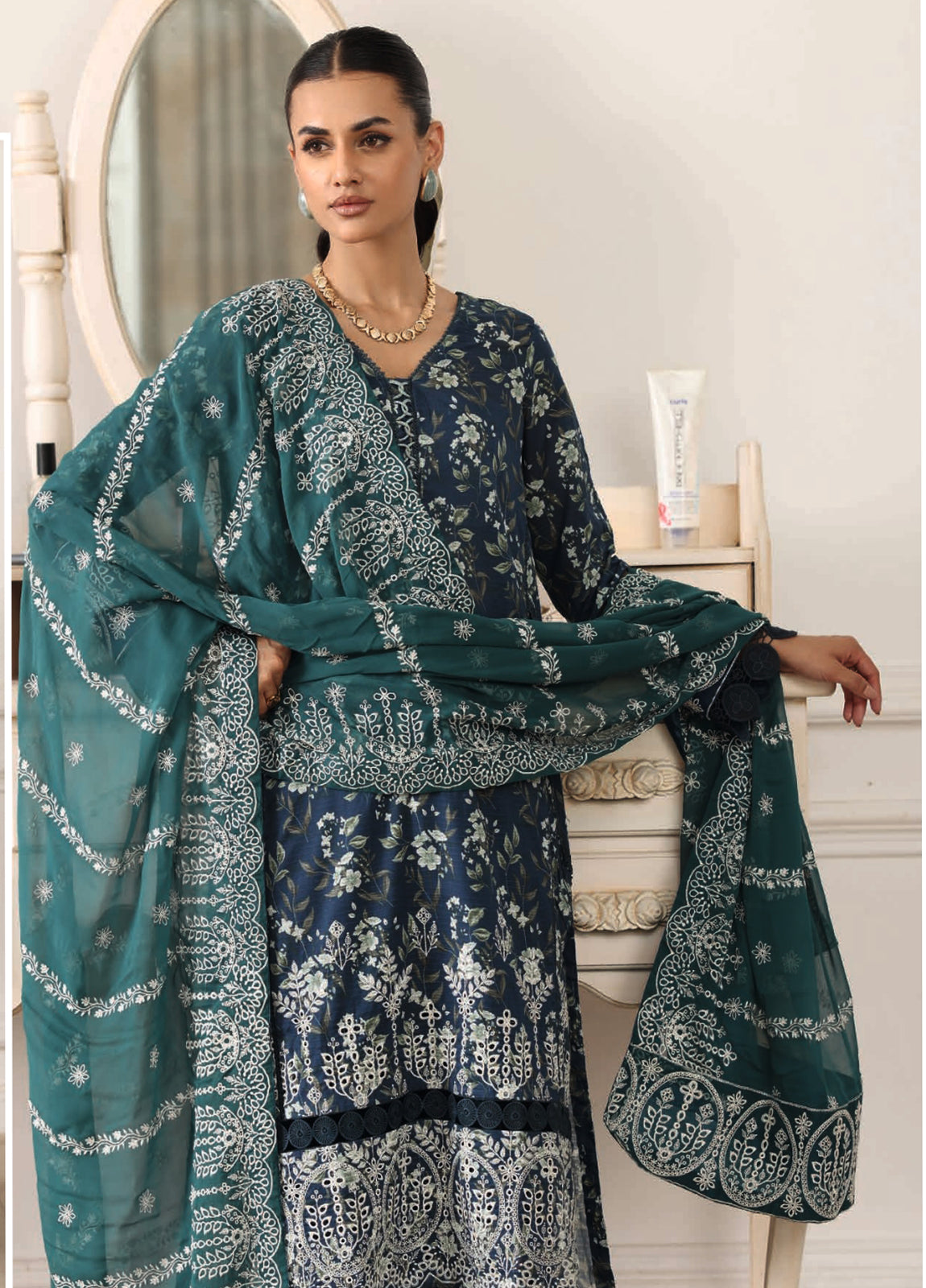 Shamna By Johra Embroidered Chikankari Printed Lawn Unstitched 3Pcs