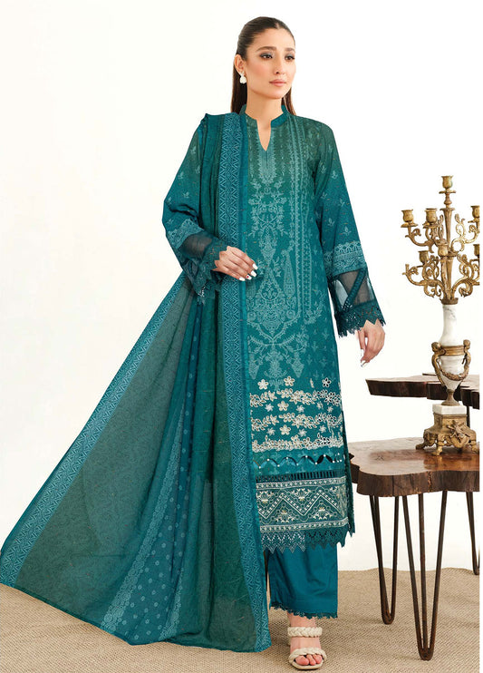 Roshna By Johra Embroidered Printed Lawn Unstitched 3Pcs