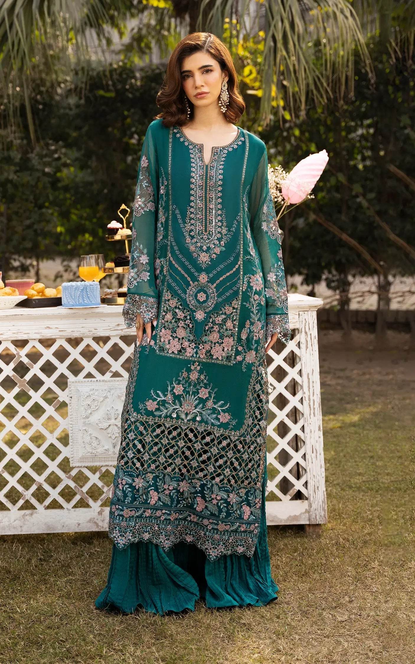 Eid Festive By Asifa And Nabeel Vol-01 Embroidered Zari Net Unstitched 3pcs - Jotey