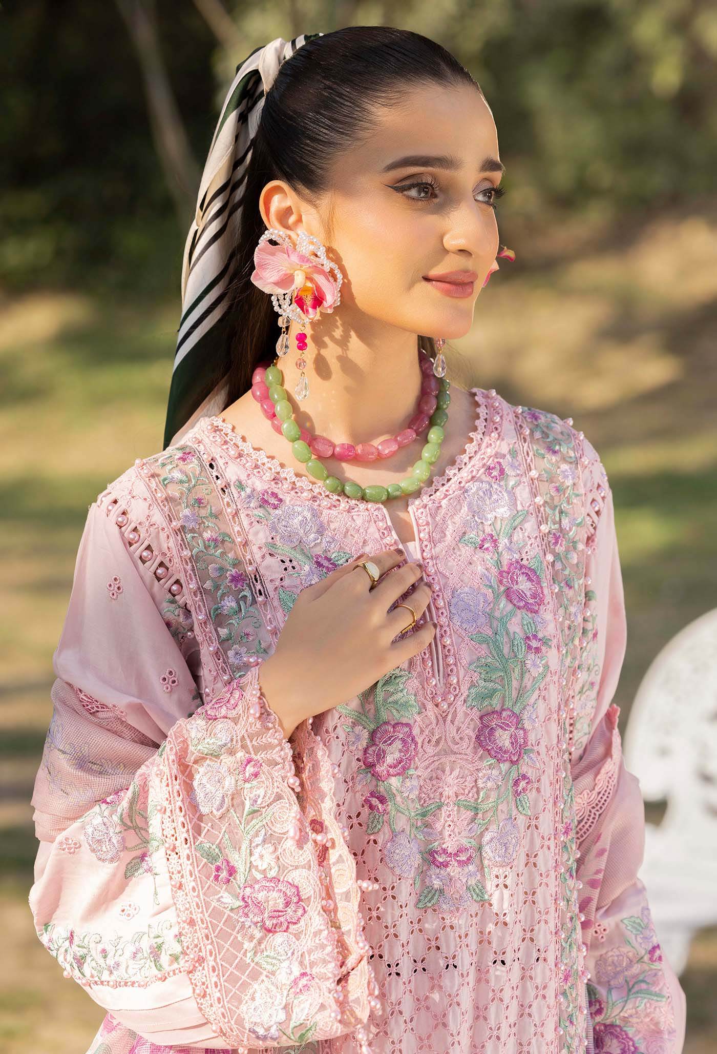 Adans Libas Gull Rukh Unstitched Lawn 3 Piece - Jotey