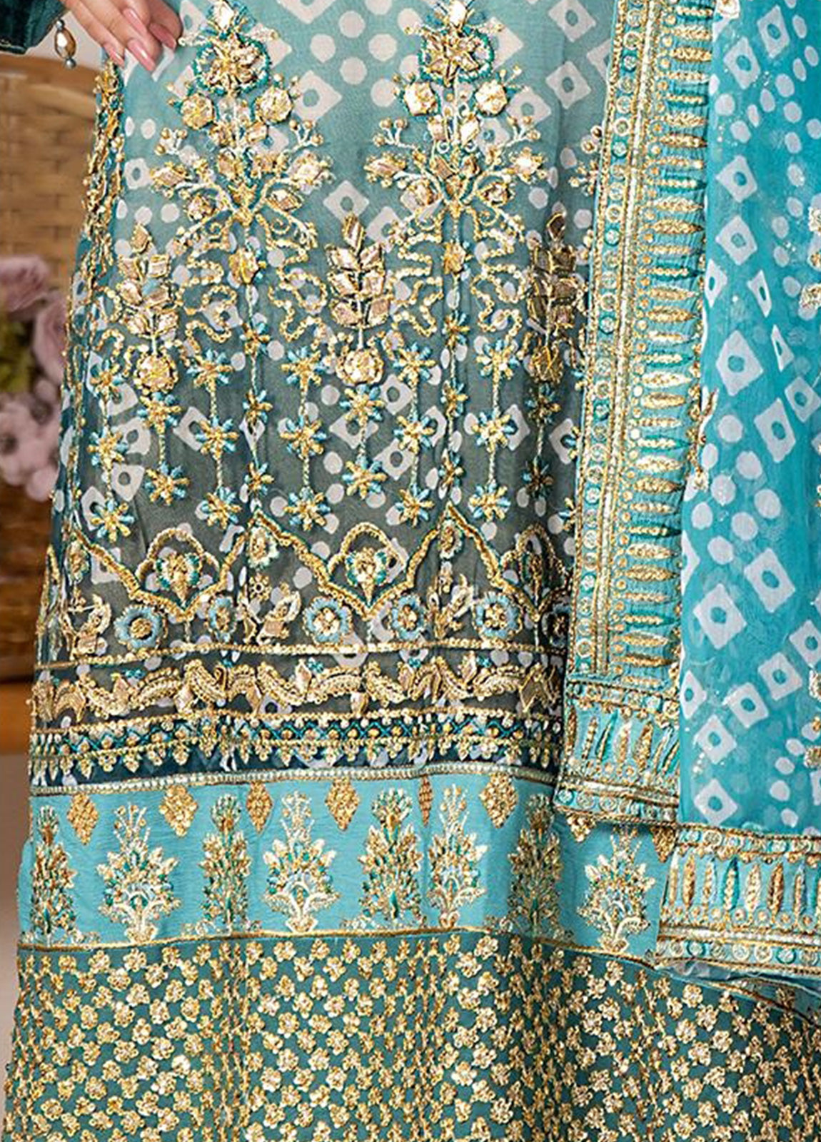Nova By ZA Clothes Embroidered Chiffon Semi-Stitched 3pcs