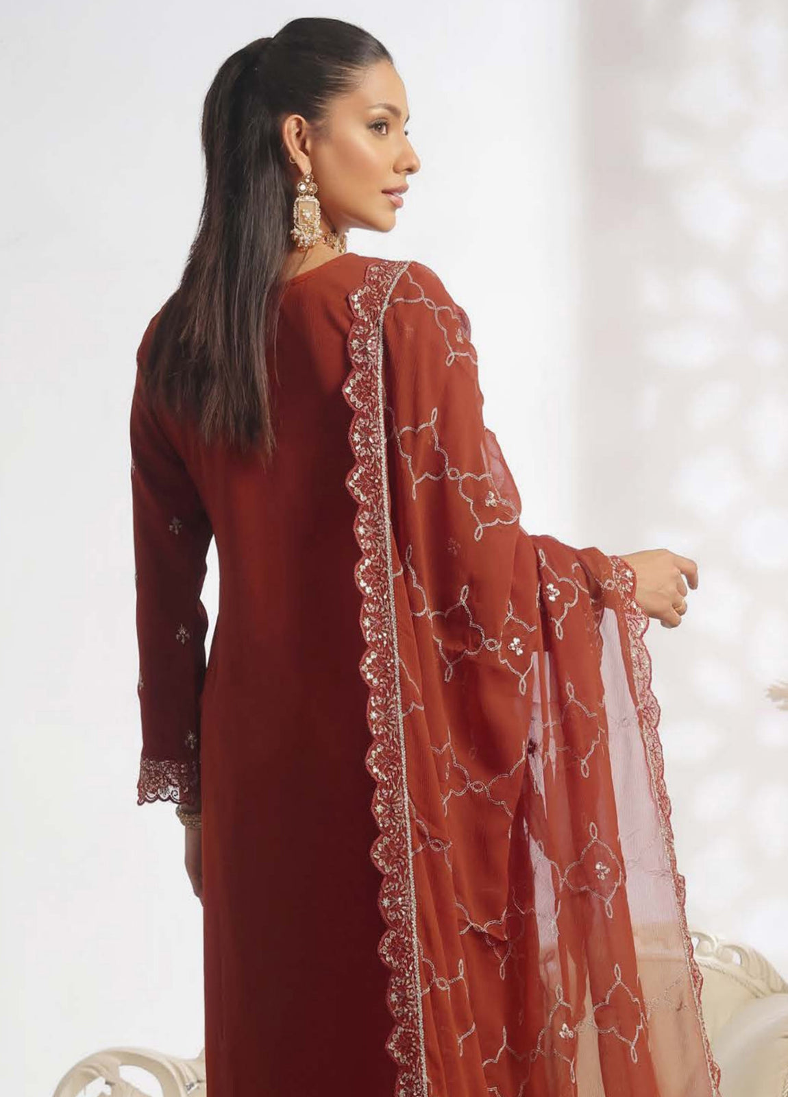 Darshan By Bin Hameed Luxury Embroidered Chiffon Semi-Stitched 3 Piece