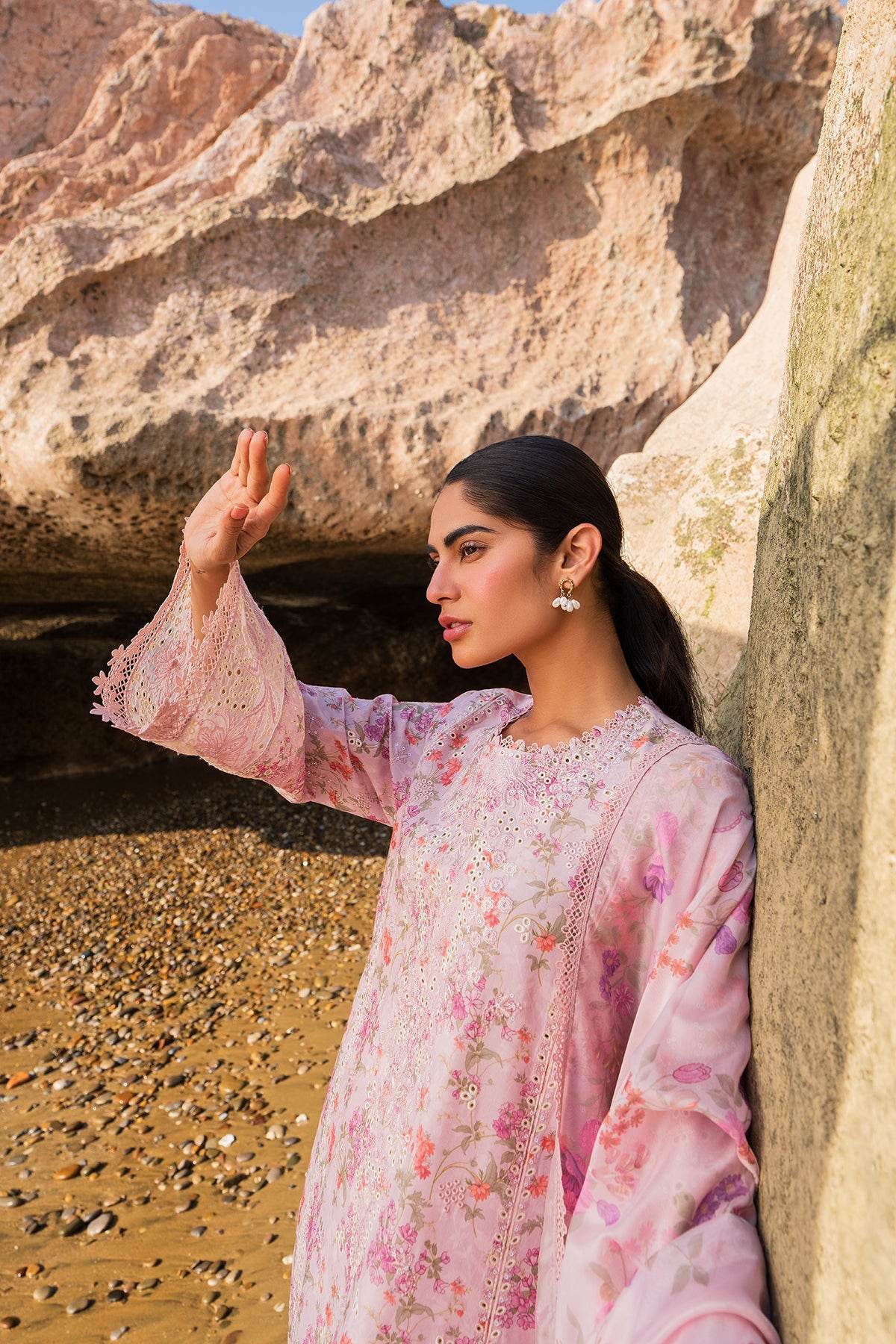 AFROZEH Endless Summer'25 Embroidered Printed Lawn 3pcs - Jotey