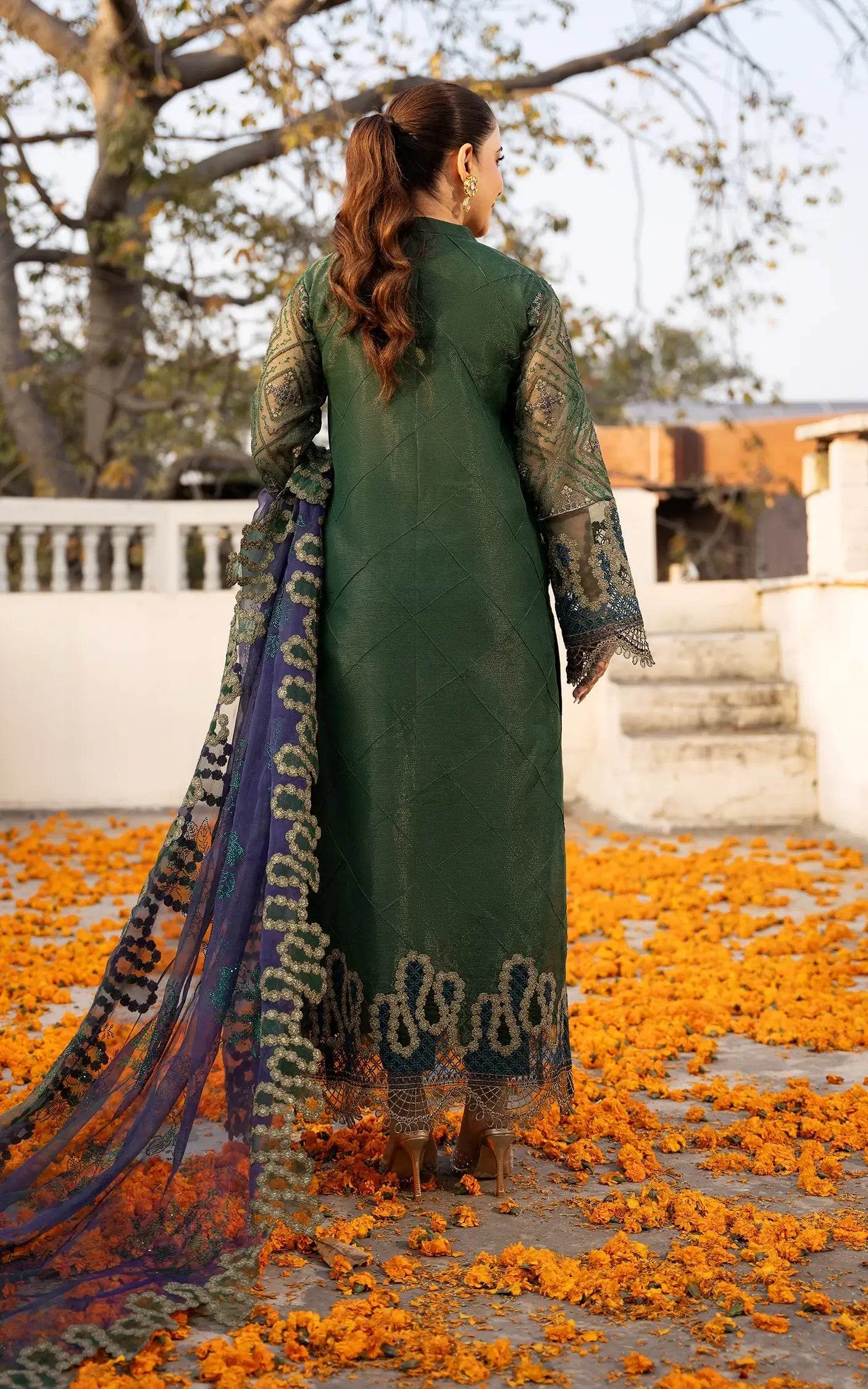 Eid Festive By Asifa And Nabeel Vol-01 Embroidered Zari Net Unstitched 3pcs - Jotey