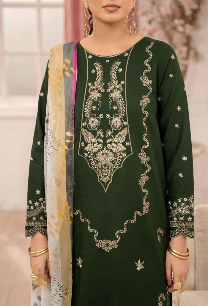 Inara By Humdum Embroidered Lawn'25 Unstitched 3pcs