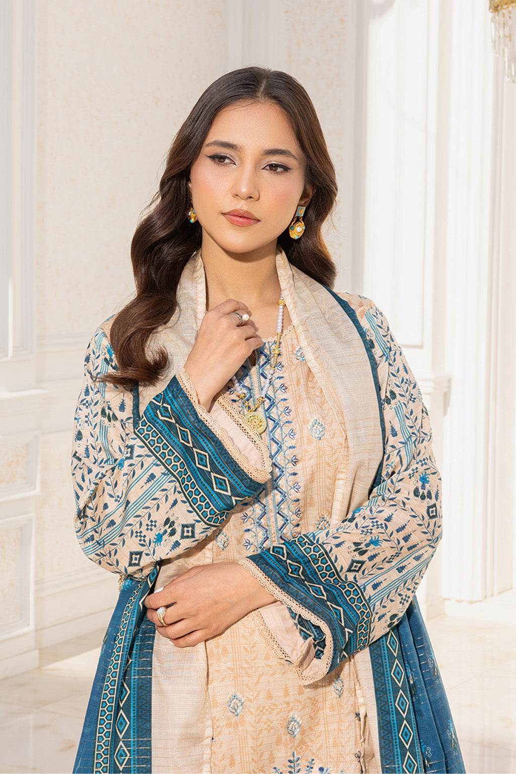 Somika By Johra Embroidered Fancy Lawn Unstitched 3Pcs - Jotey