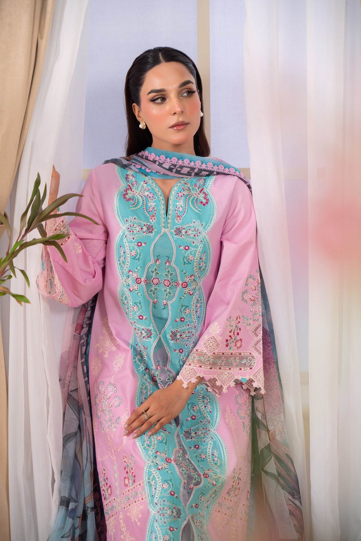 Atiya Irfan Preet Vol-02 Embroidered Unstitched Lawn 3pcs - Jotey
