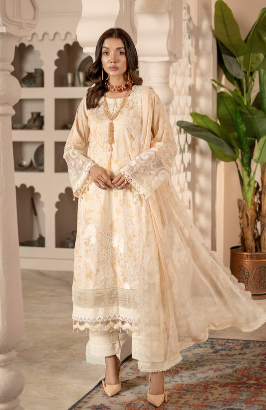 Sunshine Bloom By Alzohaib Premium Printed Embroidered Unstitched 3pcs