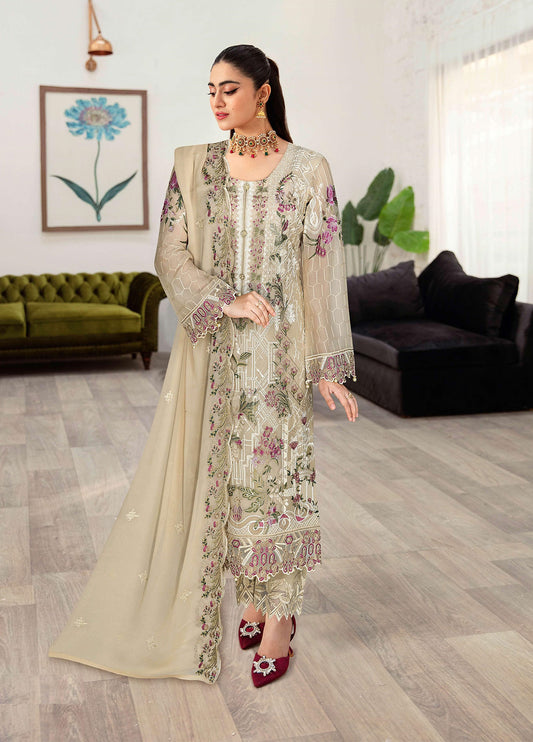 Sangeet By Ramsha Chiffon Unstitched 3pcs