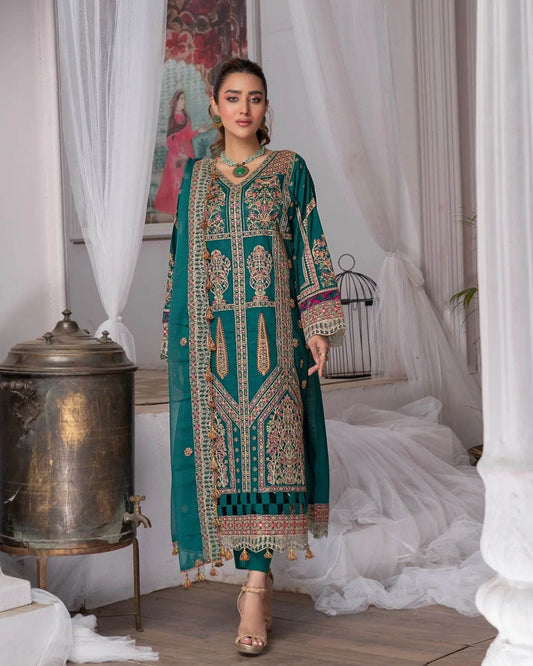 Manizay Gul Maina Embroidered Lawn 3pcs - Jotey