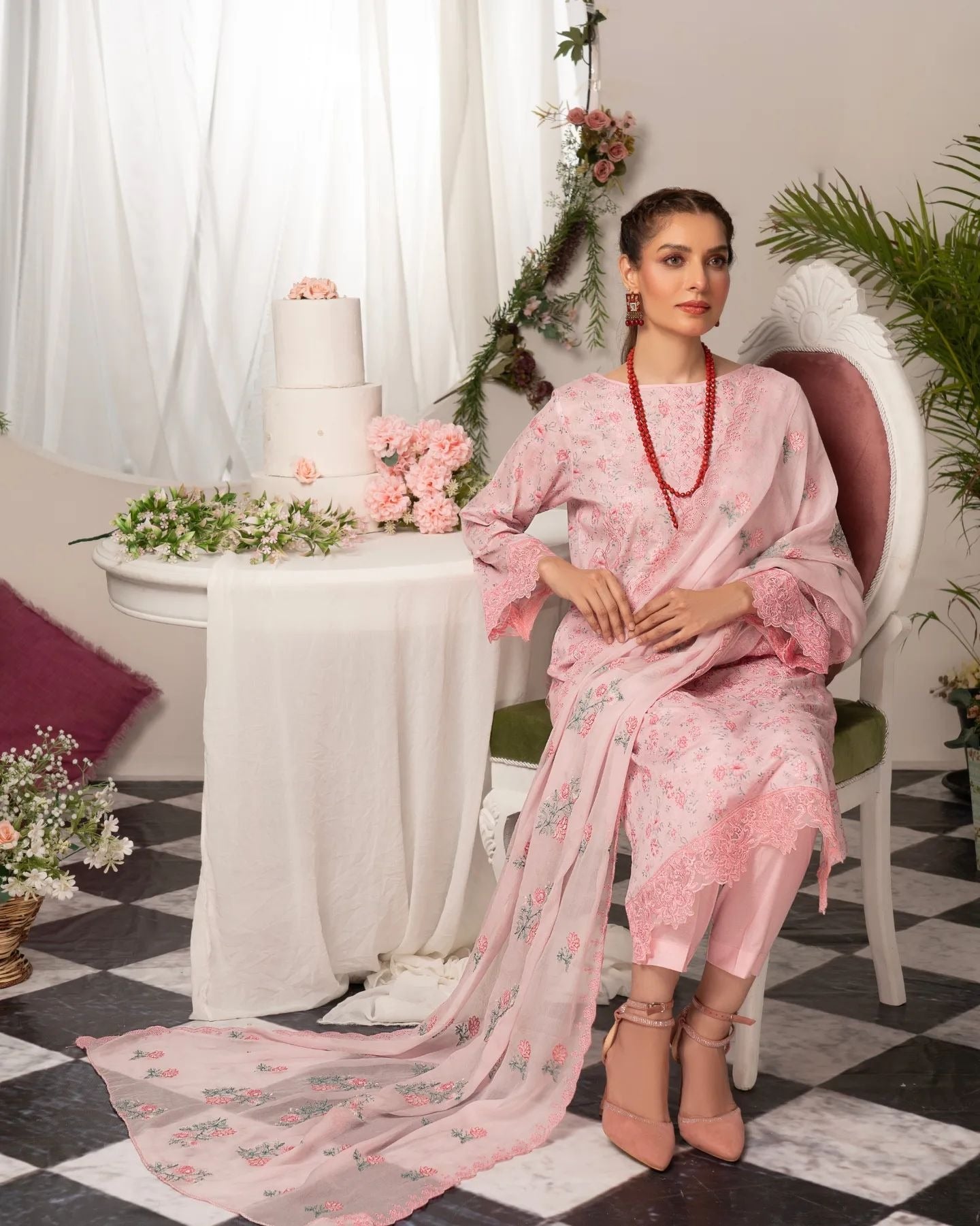 Manizay Super Anmol Embroidered Lawn 3pcs