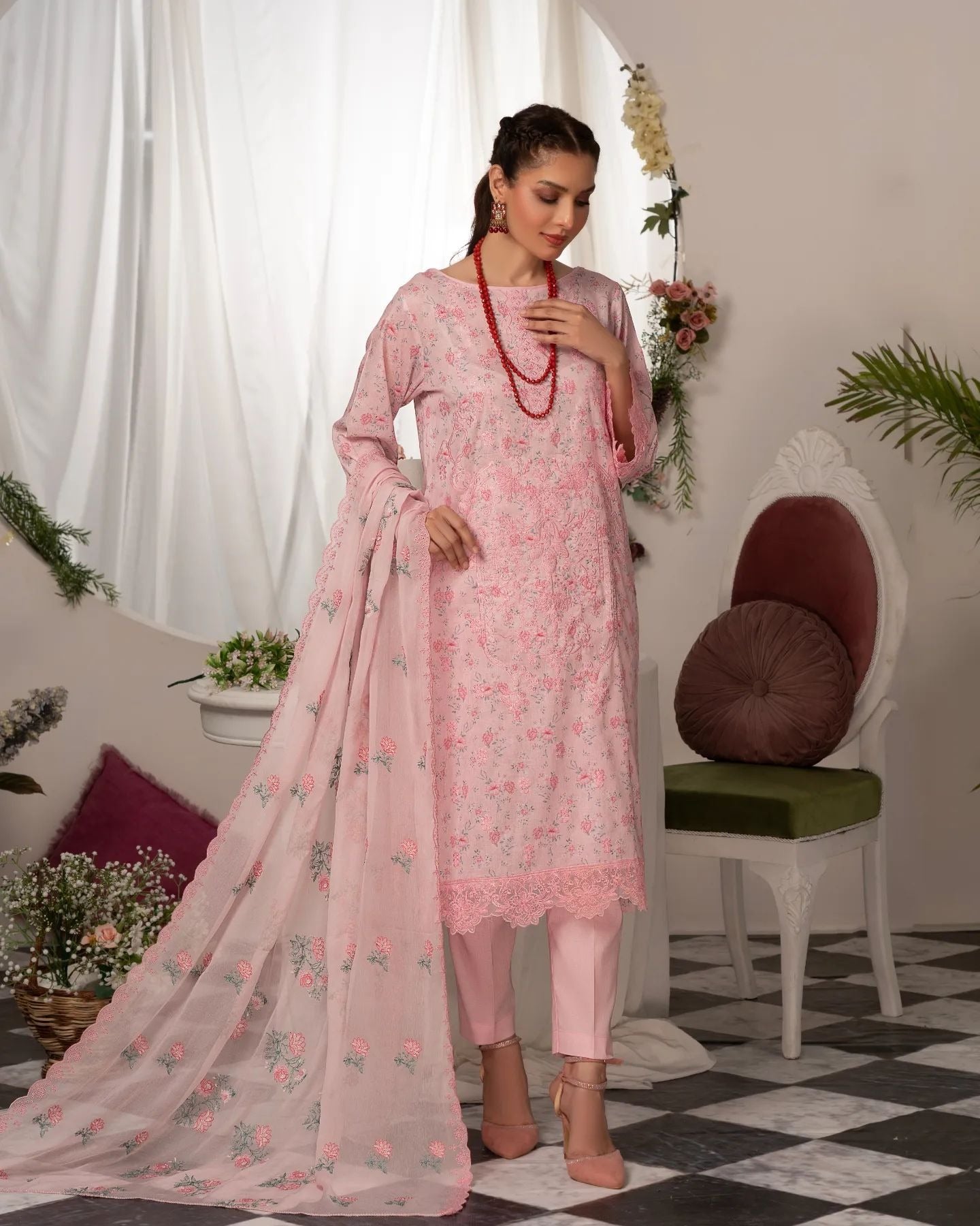 Manizay Super Anmol Embroidered Lawn 3pcs