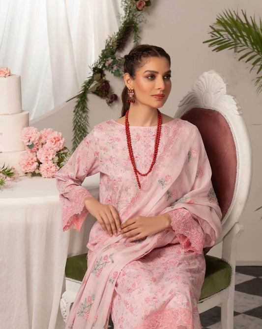 Manizay Super Anmol Embroidered Lawn 3pcs - Jotey