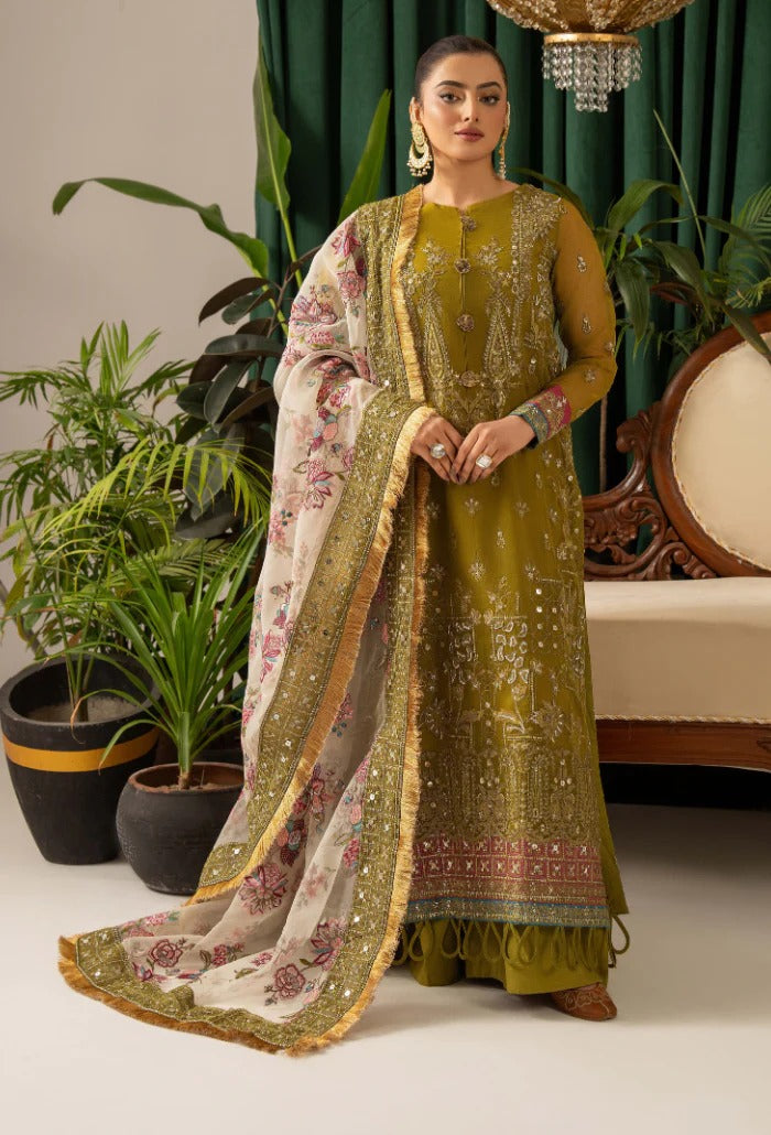 HOC By Humdum Vol-01 Luxury Embroidered Organza Unstitched 3pcs
