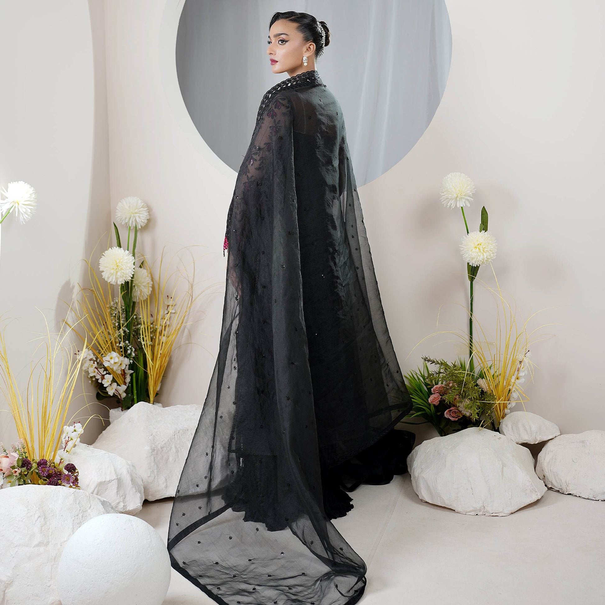 Embellished Ready to wear Organza 3pcs - Jotey