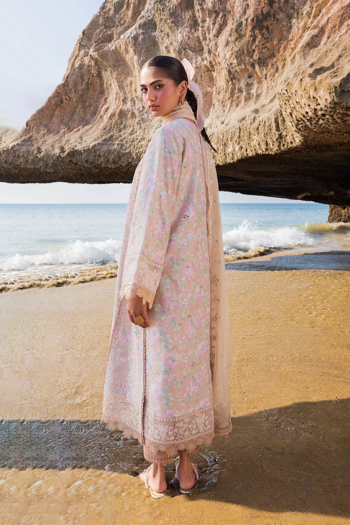 AFROZEH Endless Summer'25 Embroidered Printed Lawn 3pcs - Jotey