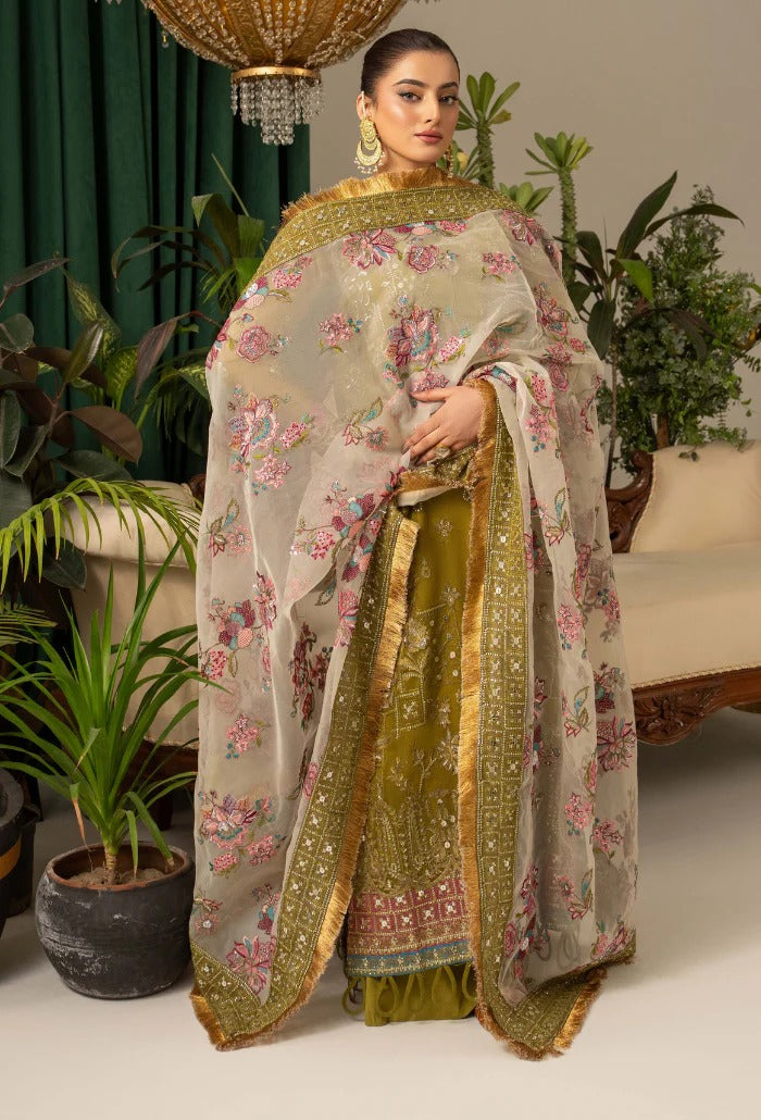 HOC By Humdum Vol-01 Luxury Embroidered Organza Unstitched 3pcs