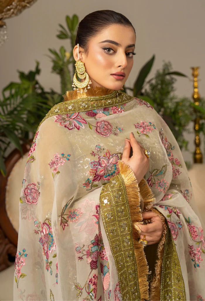 HOC By Humdum Vol-01 Luxury Embroidered Organza Unstitched 3pcs
