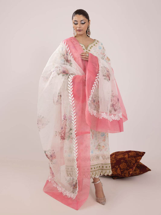 RANGEELI Digital Printed Embroidered Unstitched Lawn 3pcs - Jotey