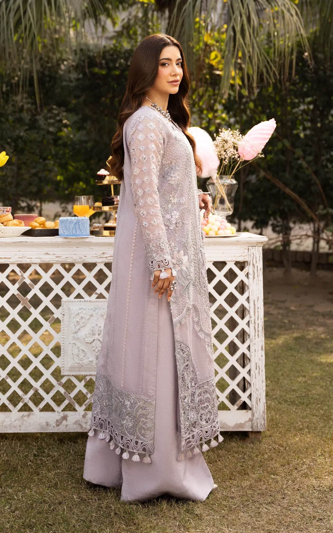 Eid Festive By Asifa And Nabeel Vol-01 Embroidered Zari Net Unstitched 3pcs - Jotey