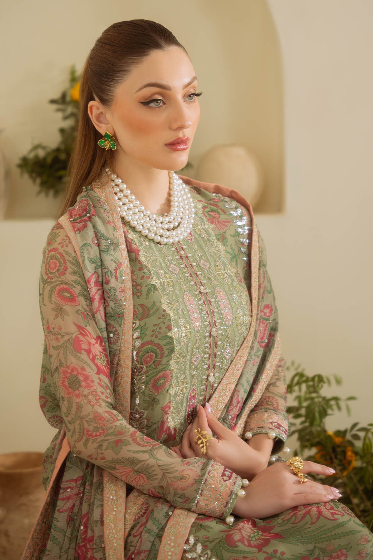 Amaya By Nureh Embroidered Luxury Chiffon Unstitched 3pcs