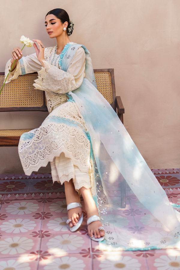 Nureh Dhoop Kinaray Embroidered Chikankari Lawn 3pcs - Jotey