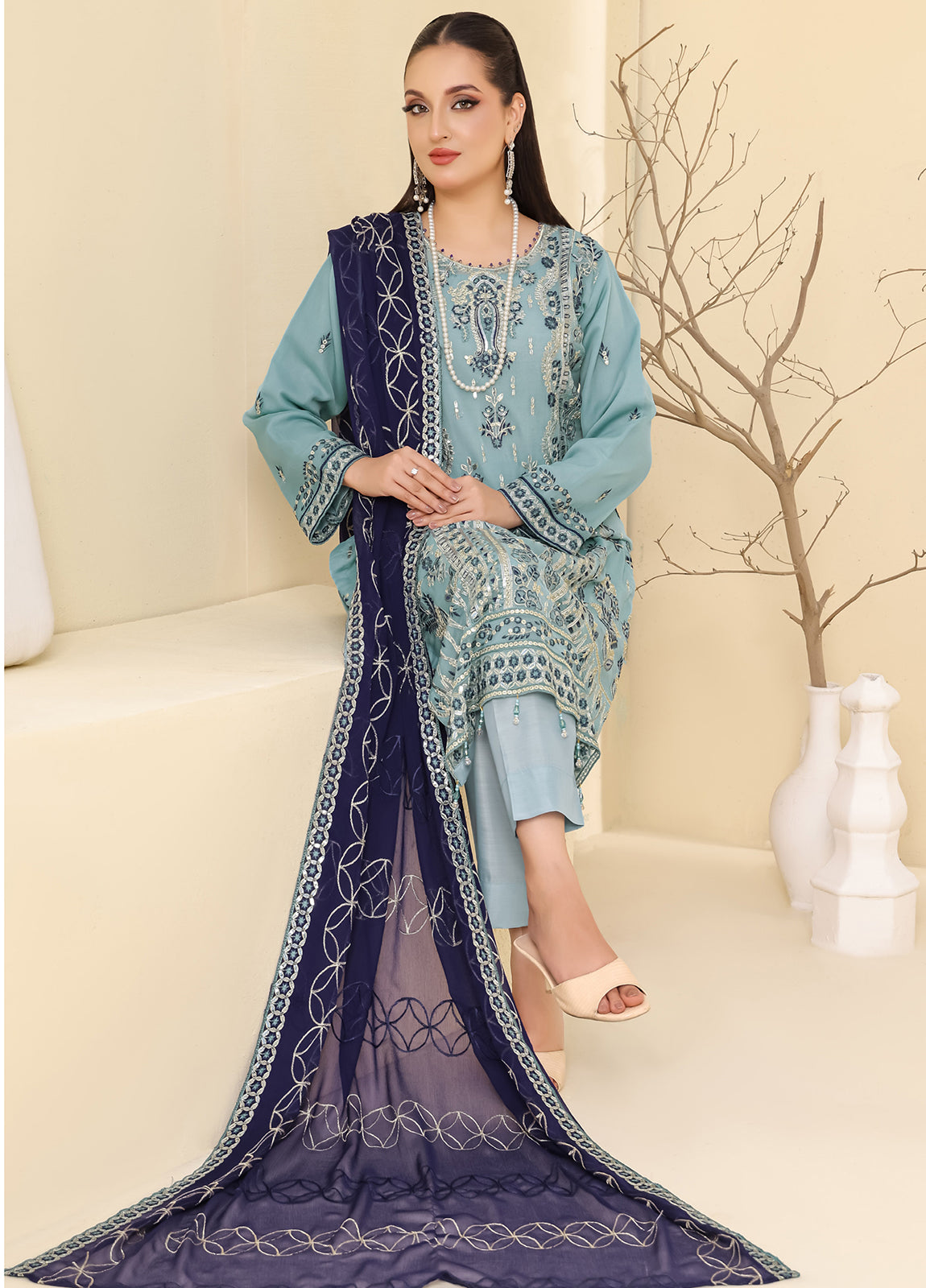Raise By Bin Hameed Luxury Embroidered Chiffon Unstitched 3 Piece