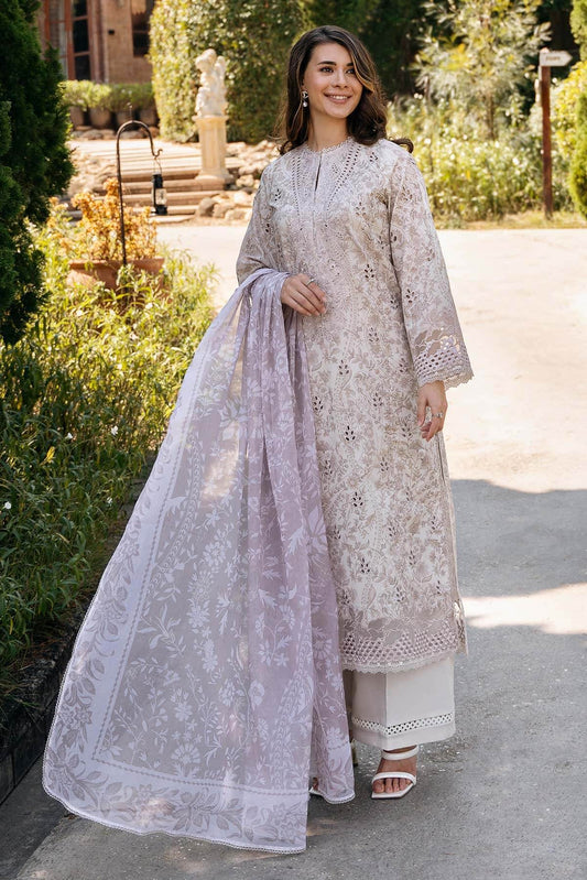 AFROZEH Damask The Holiday Edit'25 Embroidered Lawn 3pcs - Jotey
