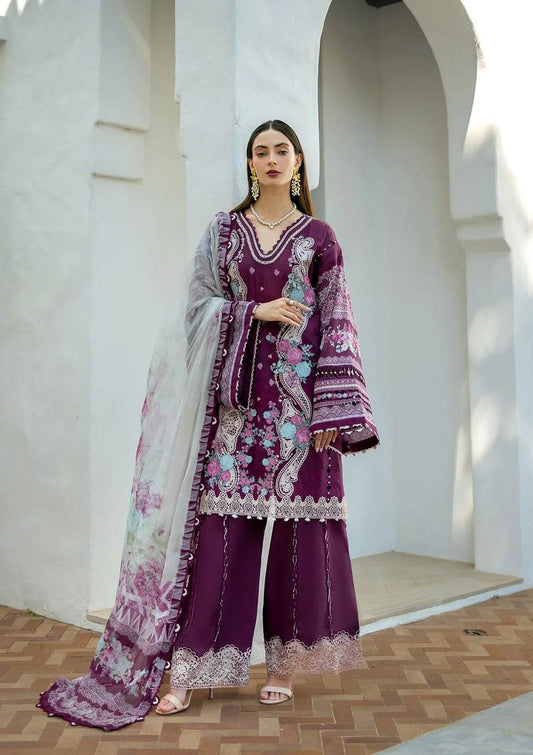 Elaf Premium Signature Embroidered Lawn Unstitched 3pcs - Jotey