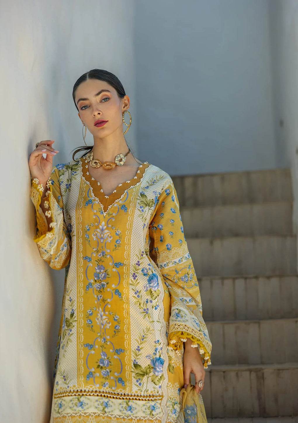 Elaf Premium Signature Embroidered Lawn Unstitched 3pcs - Jotey