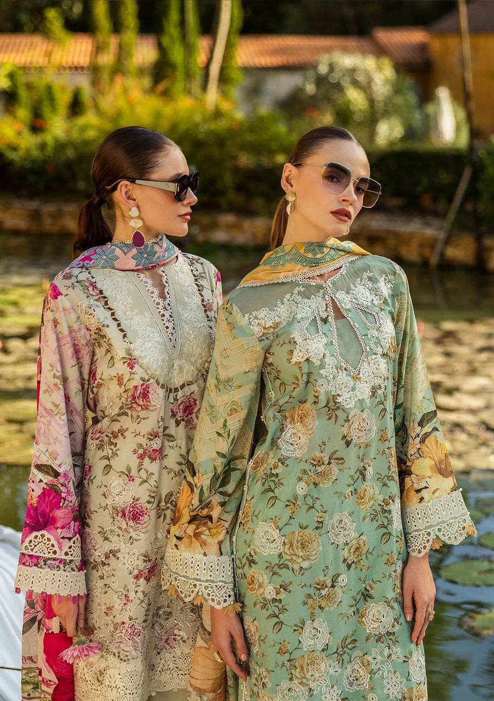 Elaf Print Chikankari Unstitched Lawn 3pcs - Jotey