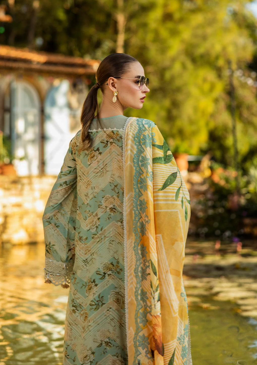 Elaf Print Chikankari Unstitched Lawn 3pcs