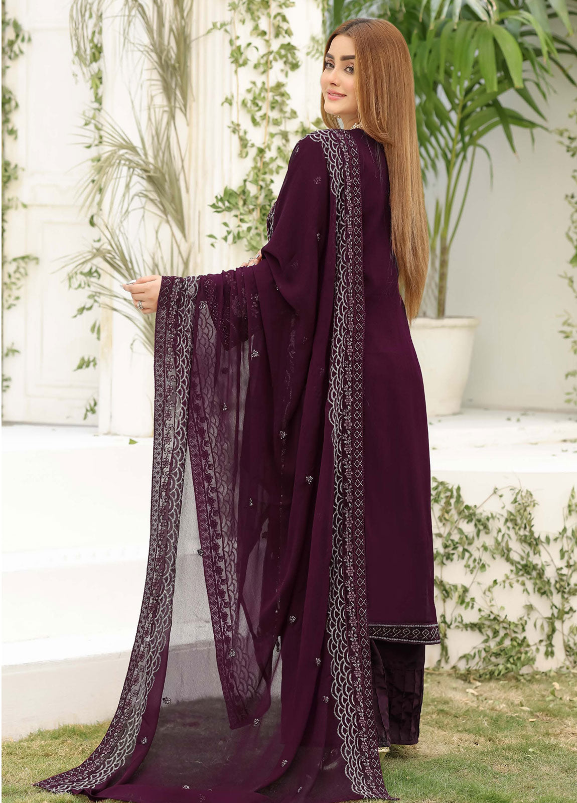 Lavish by Bin Hameed Luxury Embroidered Chiffon Semi-Stitched 3Pcs