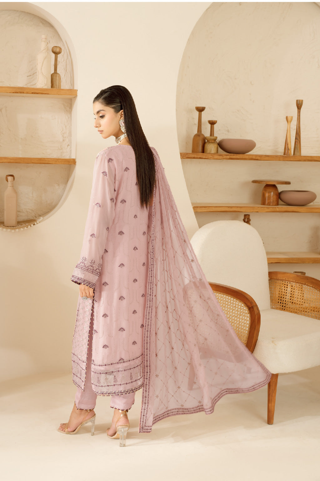 Sonehri By Ramsha Chiffon Unstitched 3pcs