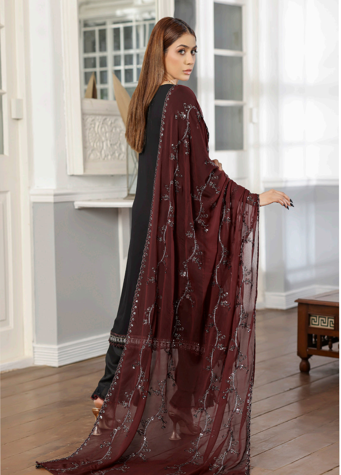 Rang Rasiya By Bin khalid Embroidered Fancy Chiffon Unstitched Three Piece