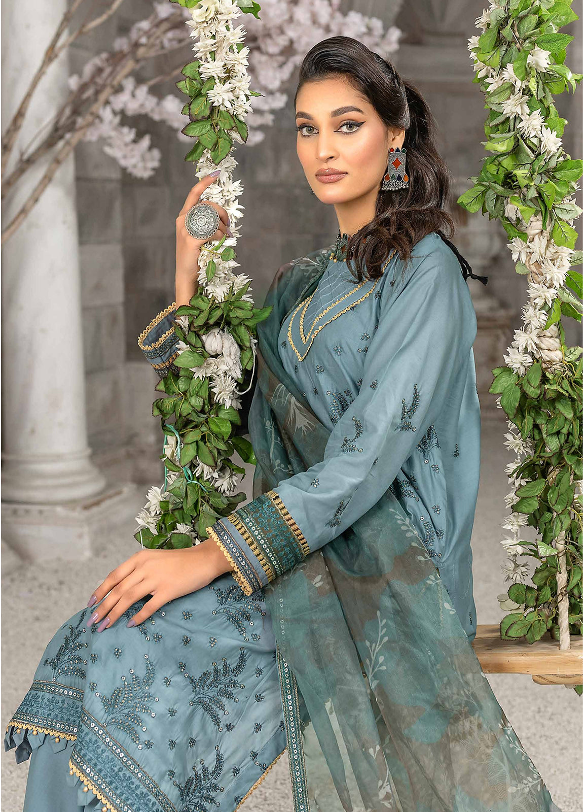 Rimal Vol-12 Embroidered & Sequence Work Lawn Unstitched 3pcs