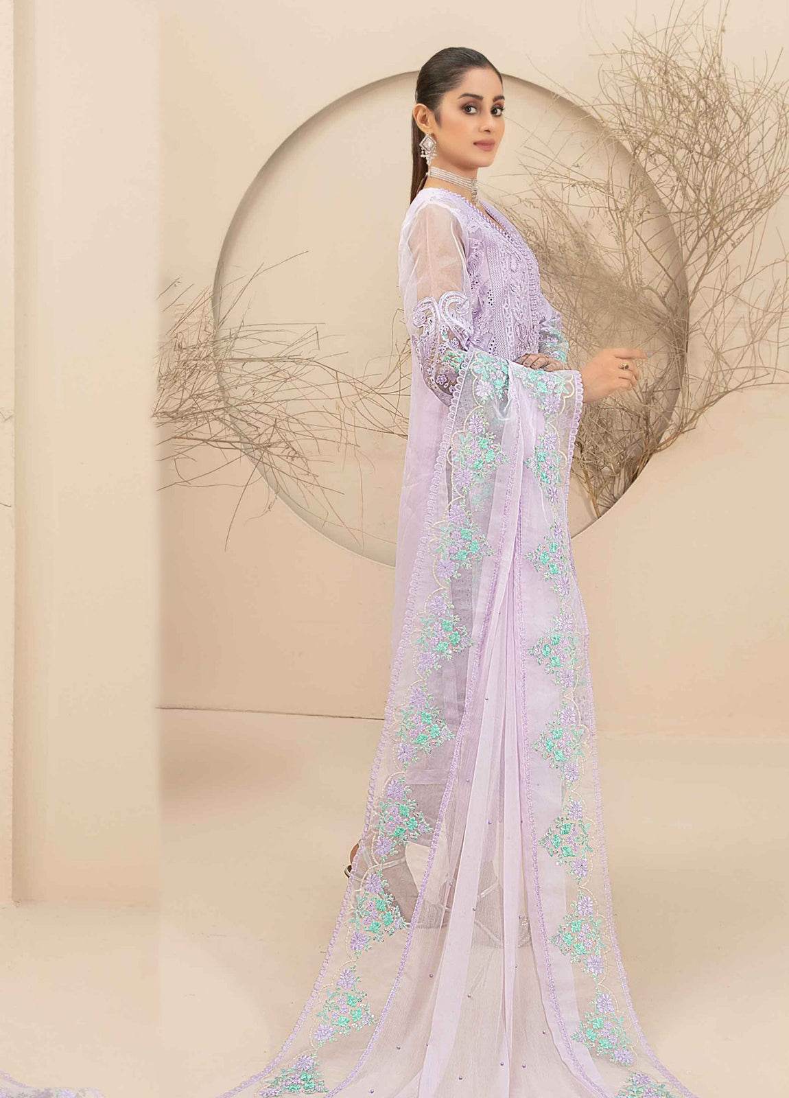 Dilaab By Tawakkal Embroidered Semi Stitched 3pcs - Jotey