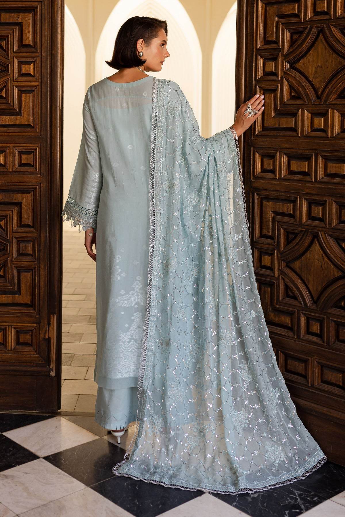Nureh Exclusive Jacquard Unstitched Lawn 3pcs - Jotey