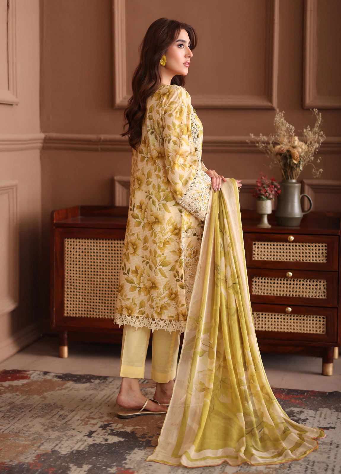 Keyaan By Johra Embroidered Chikankari Printed Bana Dora Lawn Unstitched 3Pcs