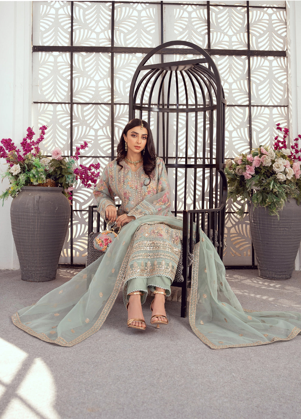 Seraphina Embroidered Luxury Organza Festive Formal Stitched 3pcs
