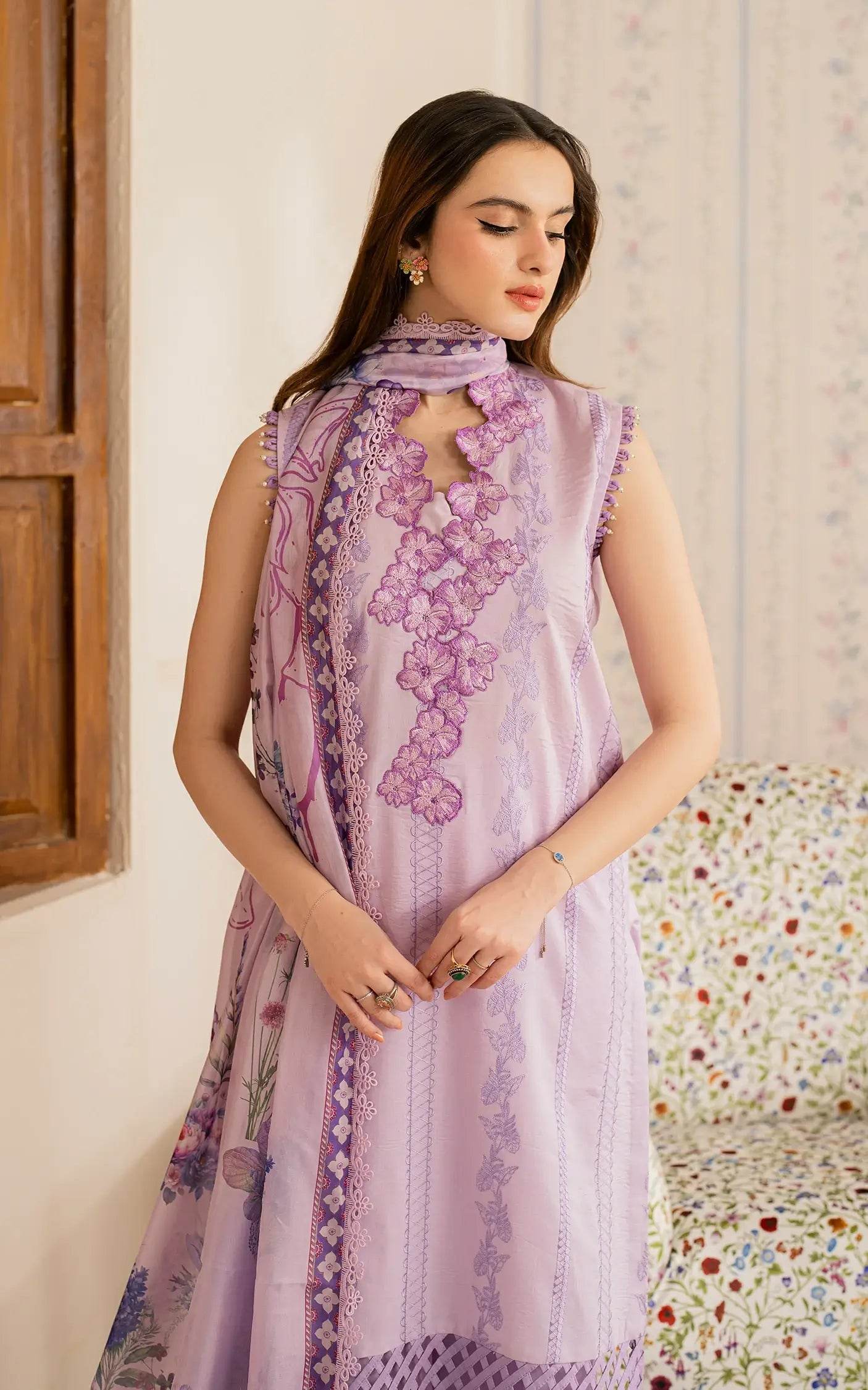 Meraki By Asifa And Nabeel Vol-01 Embroidered Lawn Unstitched 3pcs - Jotey