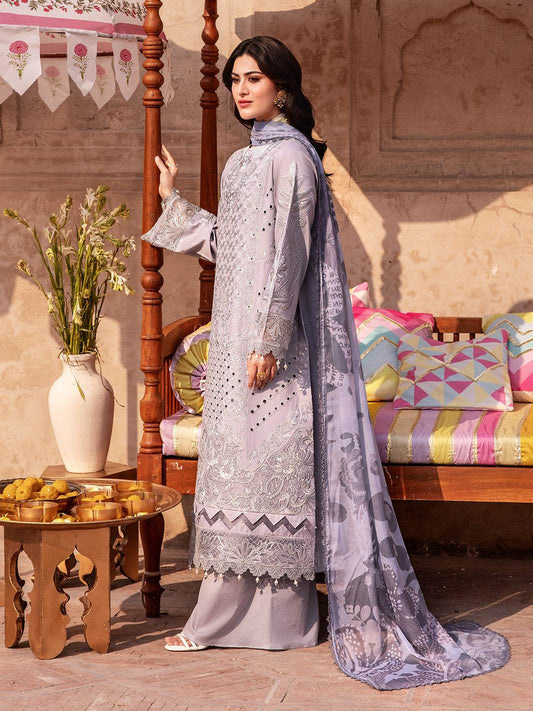 Husn Jahan By Mahnur Embroidered Luxury Lawn Unstitched 3pcs - Jotey
