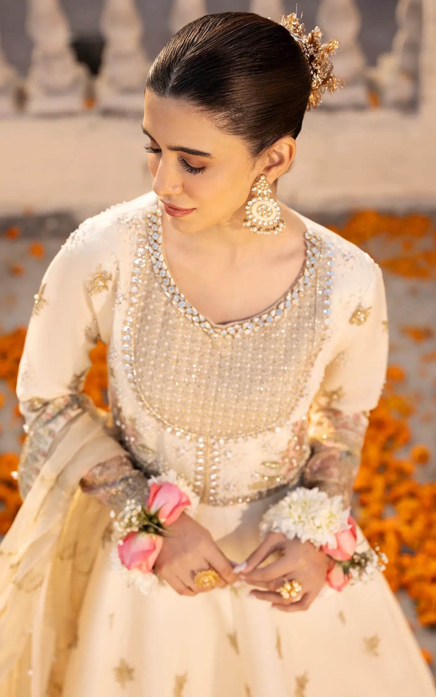 Eid Festive By Asifa And Nabeel Vol-01 Embroidered Zari Net Unstitched 3pcs - Jotey