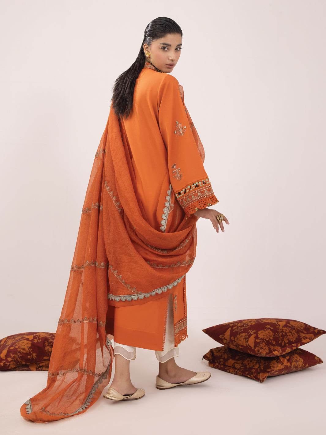 RANGEELI Digital Printed Embroidered Unstitched Lawn 3pcs - Jotey