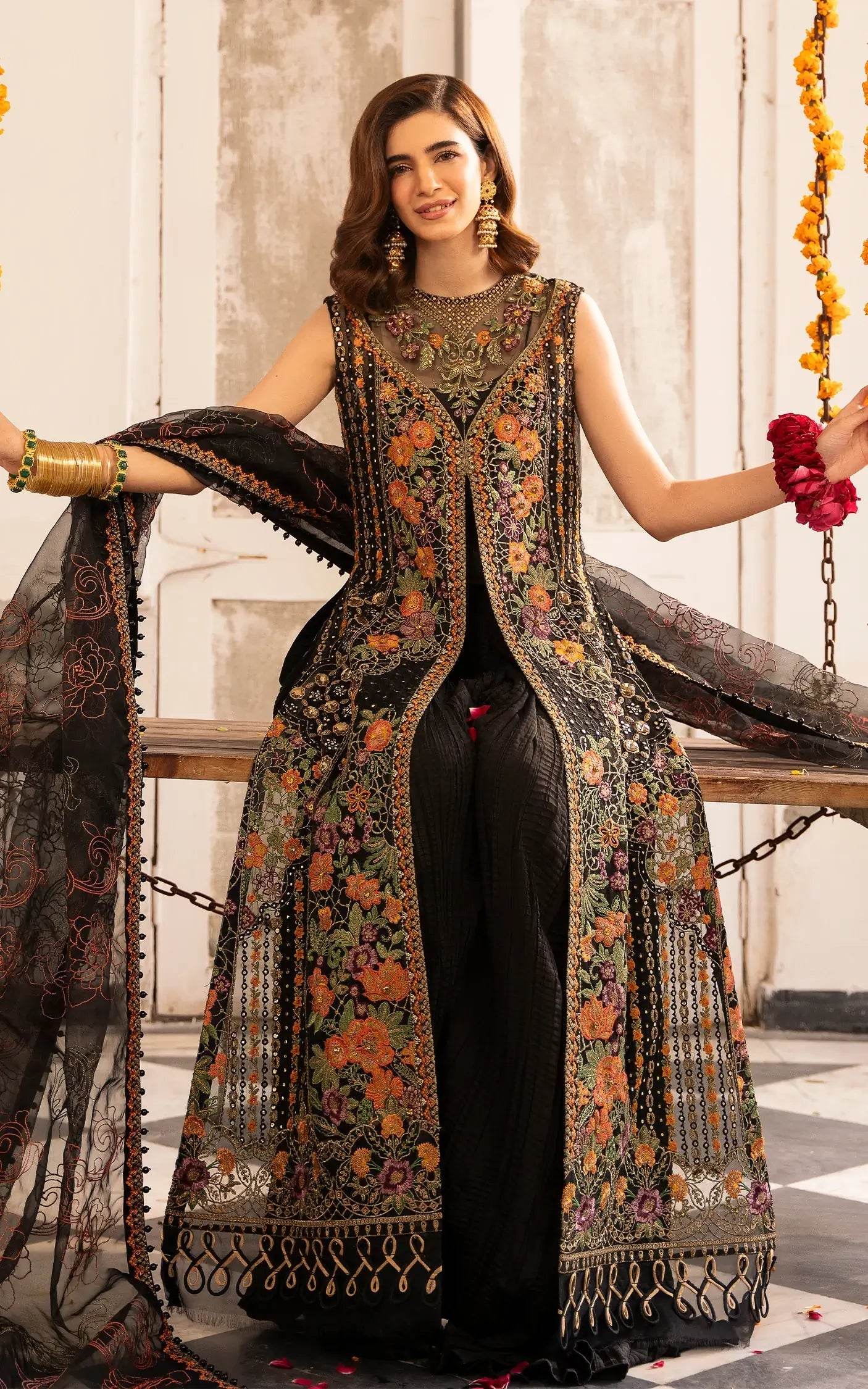 Eid Festive By Asifa And Nabeel Vol-01 Embroidered Zari Net Unstitched 3pcs - Jotey