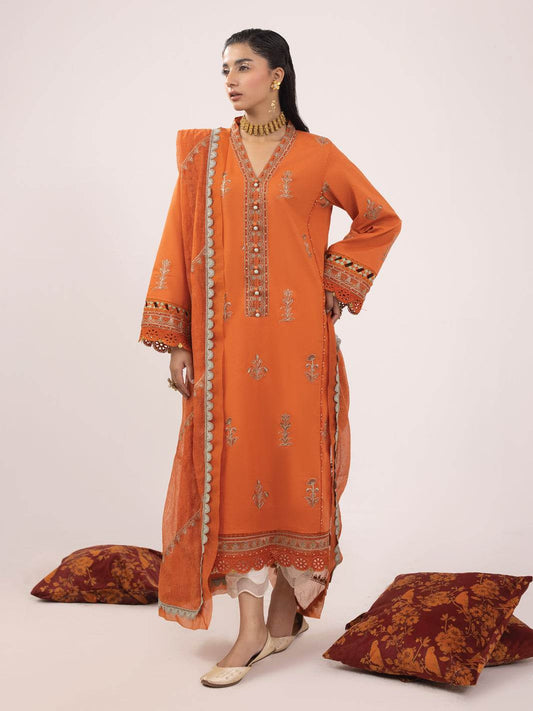 RANGEELI Digital Printed Embroidered Unstitched Lawn 3pcs - Jotey