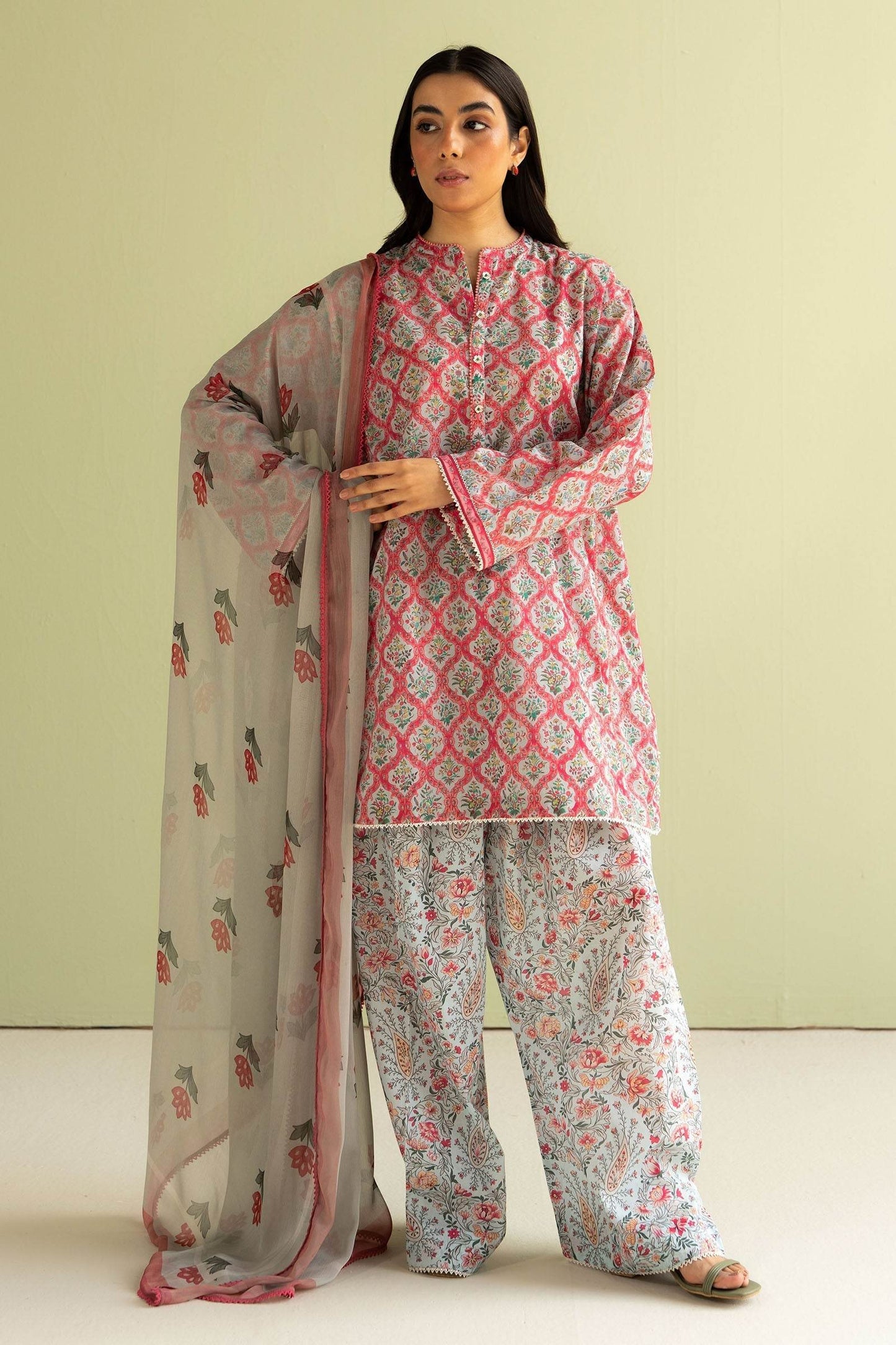 Coco By Zara Shahjahan Digital Printed Lawn Unstitched 3pcs - Jotey