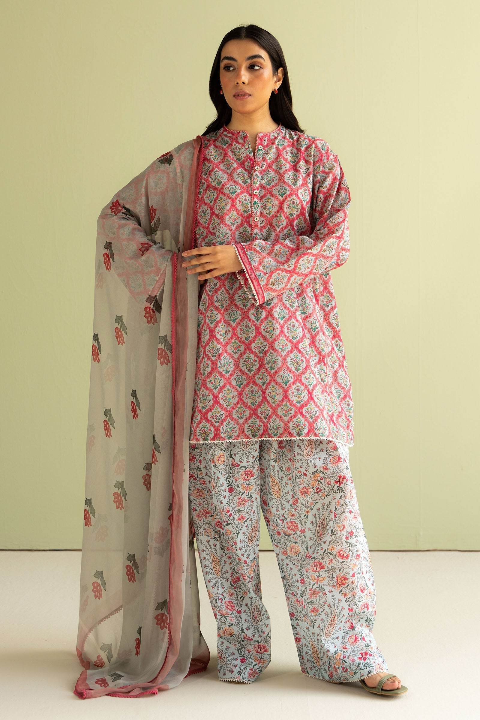 Coco By Zara Shahjahan Digital Printed Lawn Unstitched 3pcs - Jotey