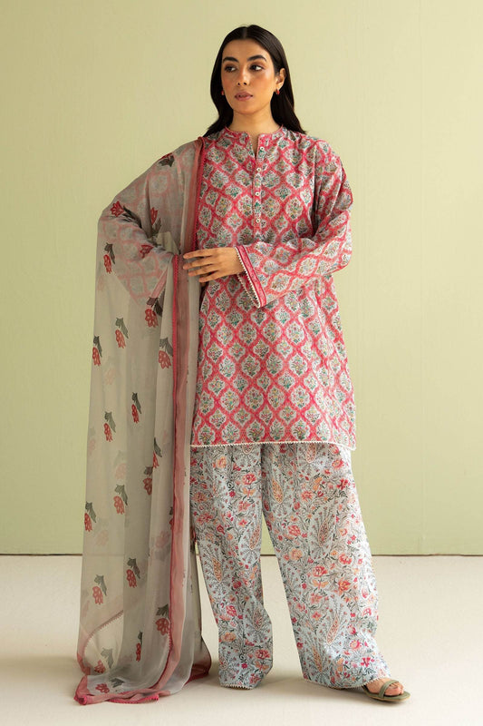 Coco By Zara Shahjahan Digital Printed Lawn Unstitched 3pcs - Jotey