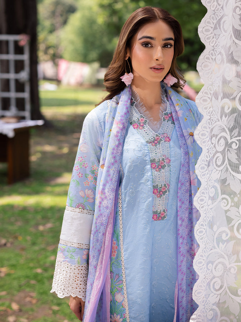 RAJBARI Printkari Sehiffli Exclusive Embroidered Unstitched 3pcs